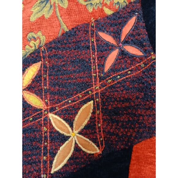 Drapers & Damons Artsy Patchwork Jacket Blazer Women Sz XL Holiday Christmas - Picture 4 of 17